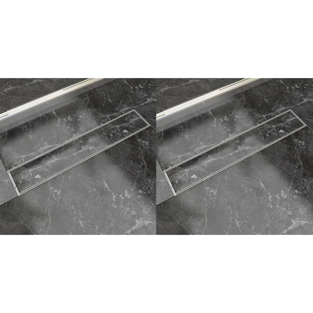 Scarico Doccia Lineare 2 pz 630x140 mm Acciaio Inossidabile