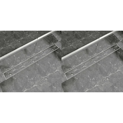 Scarico Doccia Lineare 2 pz 1030x140 mm Acciaio Inossidabile