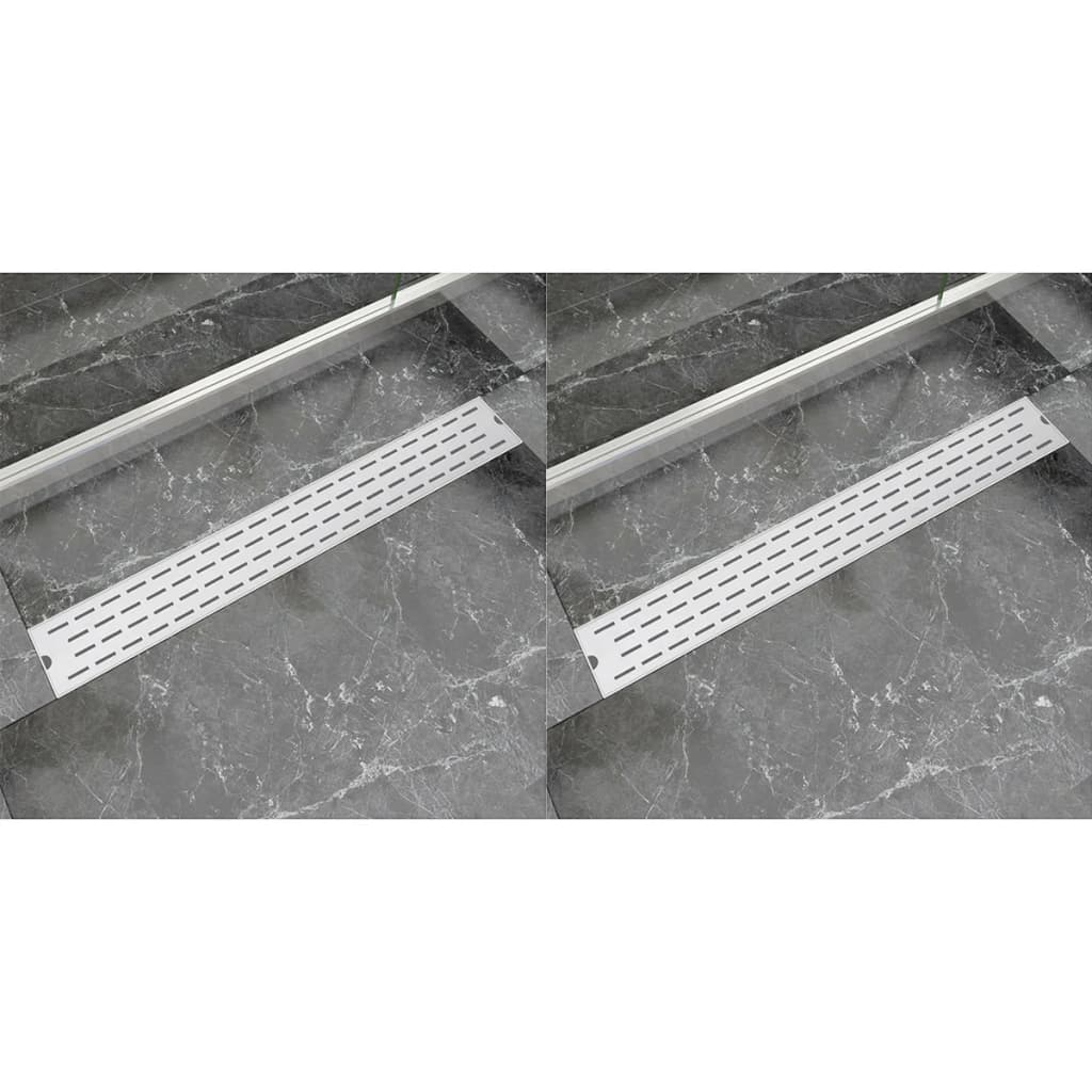 Scarico Doccia Lineare 2 pz 830x140 mm Acciaio Inossidabile