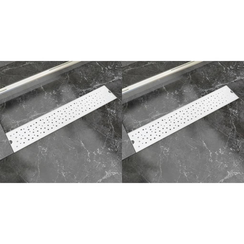 Scarichi Doccia Lineari 2pz Design Bolle 530x140mm Acciaio Inox