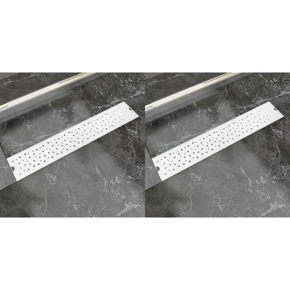 Scarichi Doccia Lineari 2pz Design Bolle 530x140mm Acciaio Inox