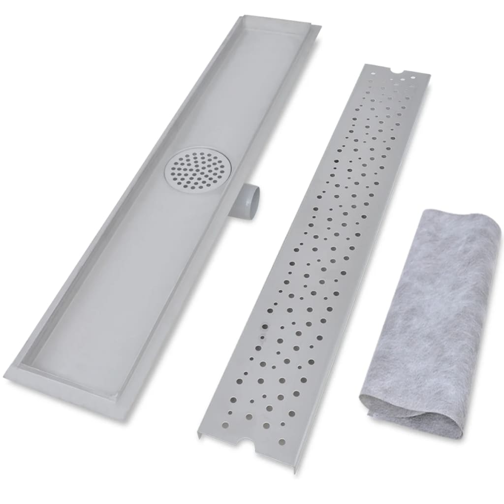 Scarico Doccia Lineare 2 pz Design Bolle 730x140mm Acciaio Inox