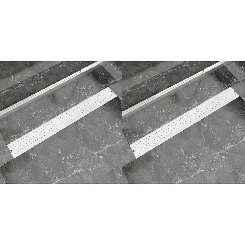 Scarico Doccia Lineare 2 pz Design Bolle 930x140mm Acciaio Inox