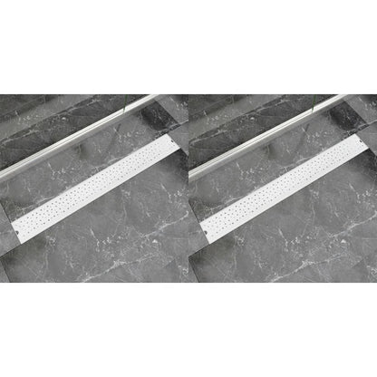 Scarico Doccia Lineare 2 pz Design Bolle 930x140mm Acciaio Inox