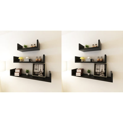 Mensole da Parete 6 pz Nero