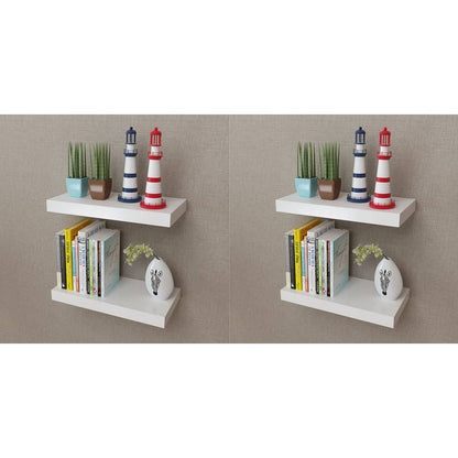 Mensole a Parete 4 pz Bianche 40 cm