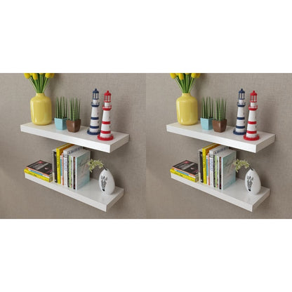 Mensole a Parete 4 pz Bianche 60 cm