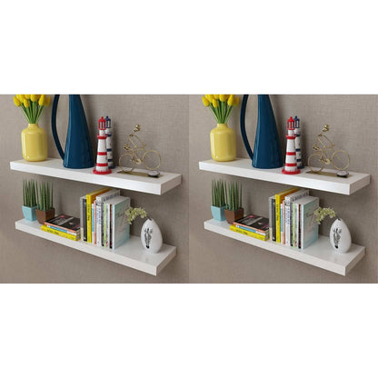 Mensole a Parete 4 pz Bianche 80 cm