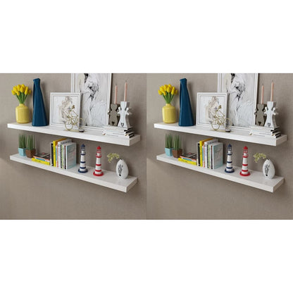 Mensole a Parete 4 pz Bianco 120 cm