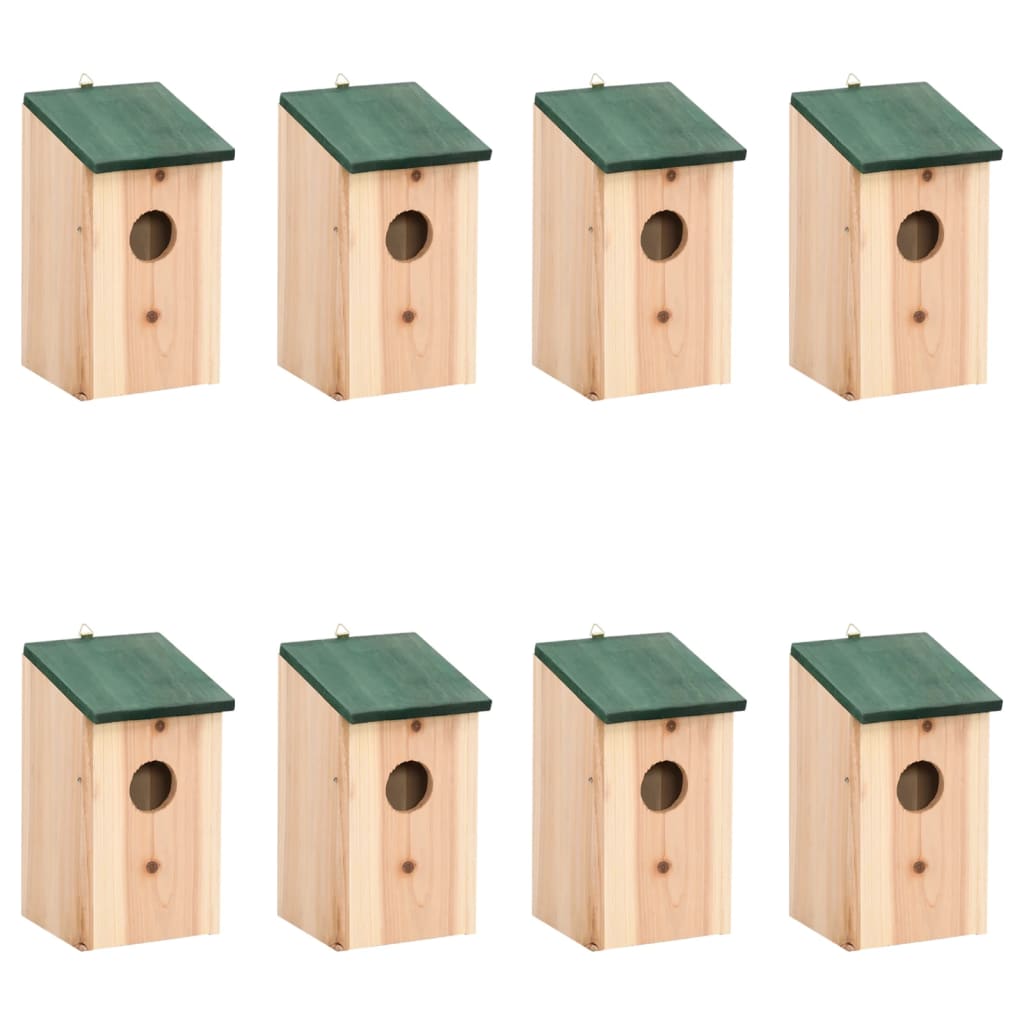 Casette per gli Uccelli 8 pz in Legno 12x12x22 cm