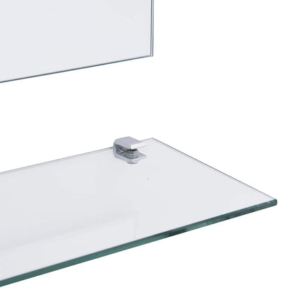 Specchio da Parete con 5 Mensole Argento 50x60 cm