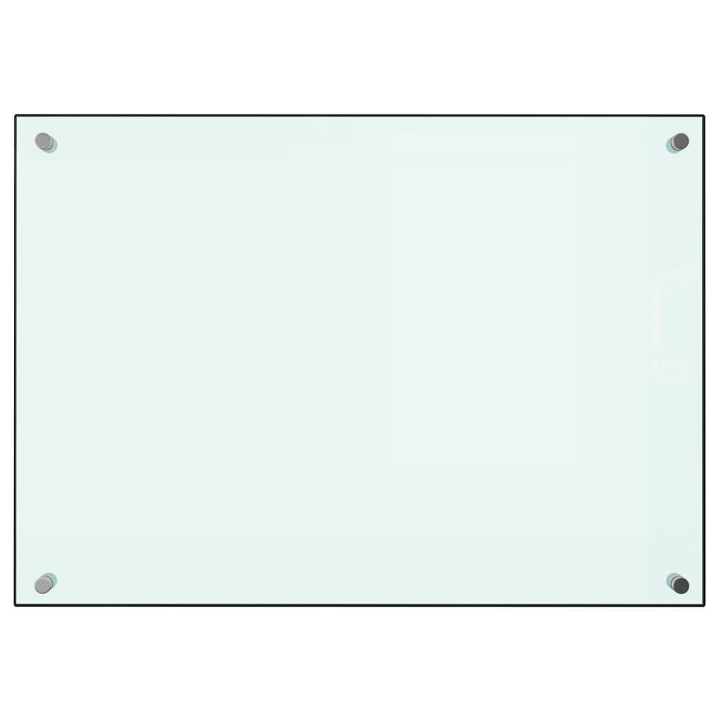 Paraschizzi per Cucina Bianco 70x50 cm in Vetro Temperato