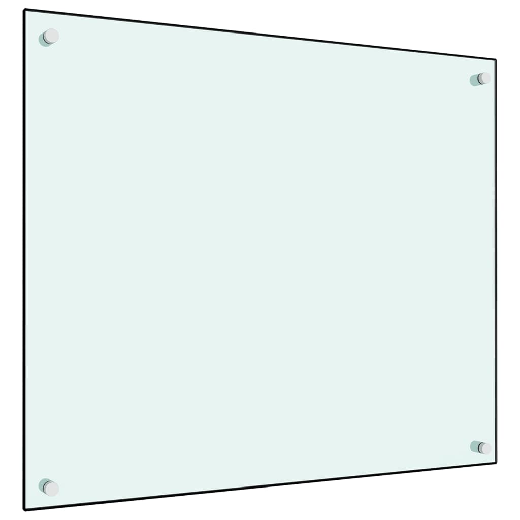 Paraschizzi per Cucina Bianco 70x60 cm in Vetro Temperato