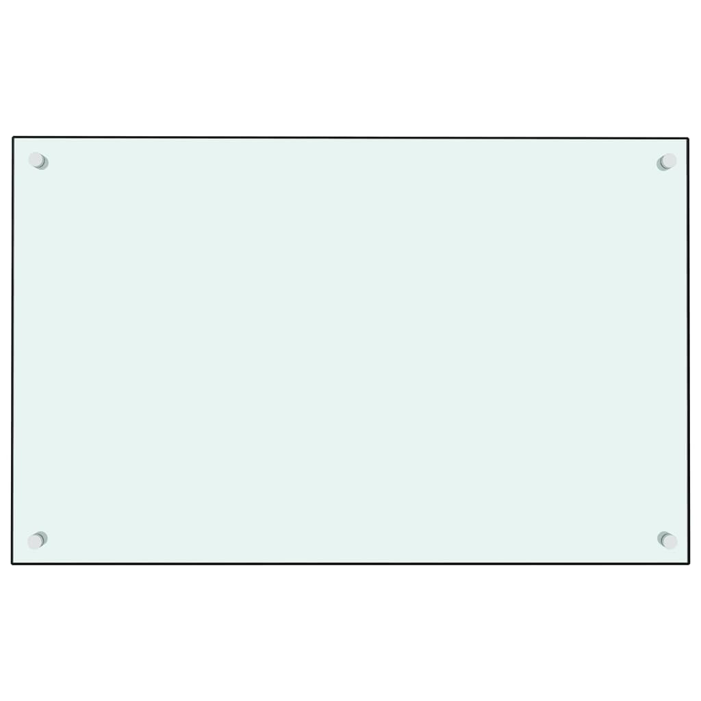 Paraschizzi per Cucina Bianco 80x50 cm in Vetro Temperato