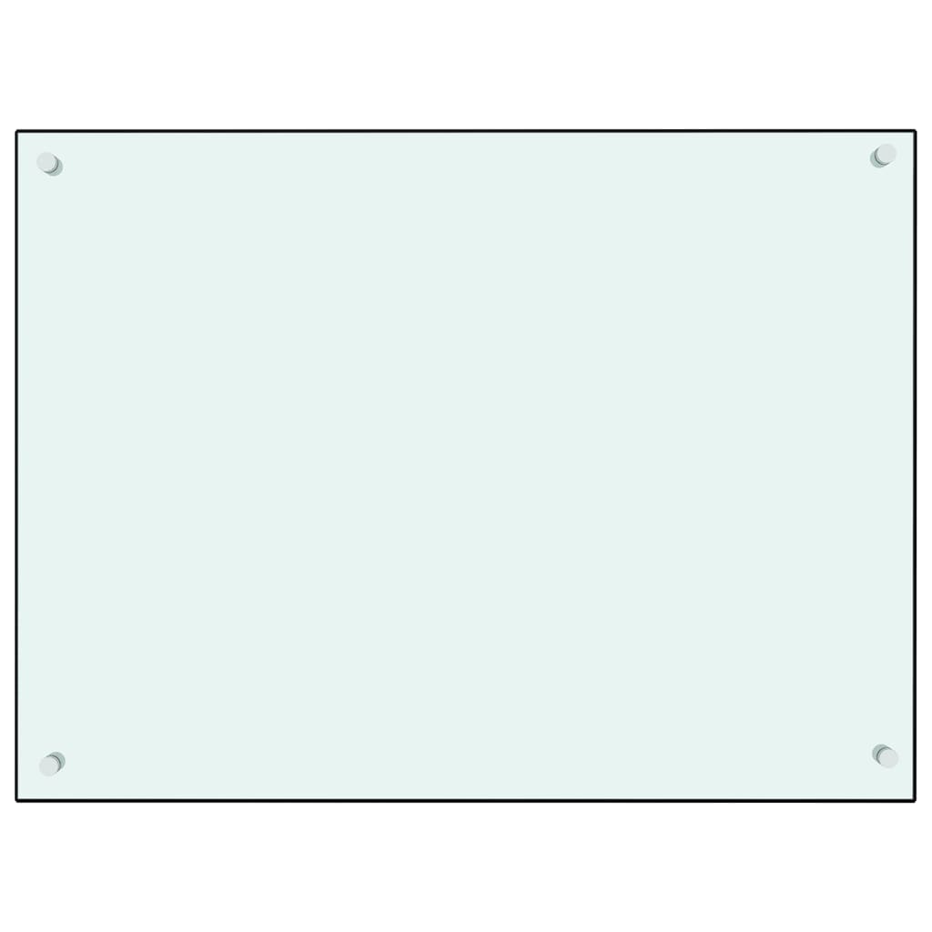 Paraschizzi per Cucina Bianco 80x60 cm in Vetro Temperato