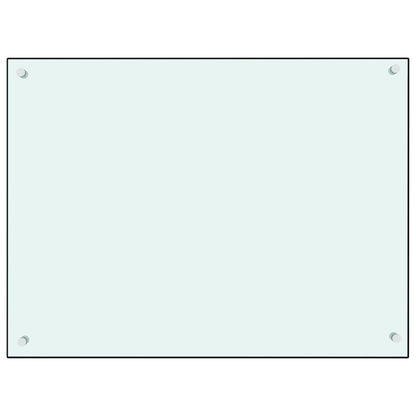 Paraschizzi per Cucina Bianco 80x60 cm in Vetro Temperato