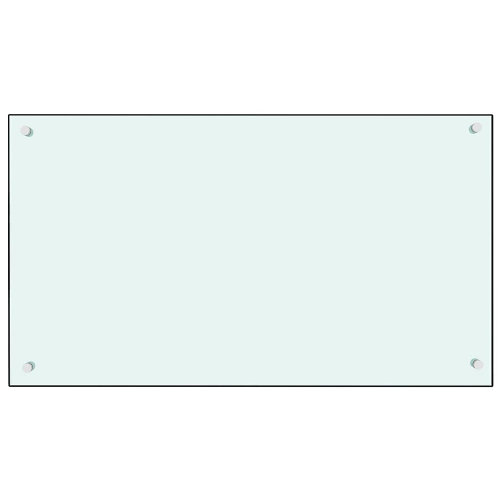 Paraschizzi per Cucina Bianco 90x50 cm in Vetro Temperato