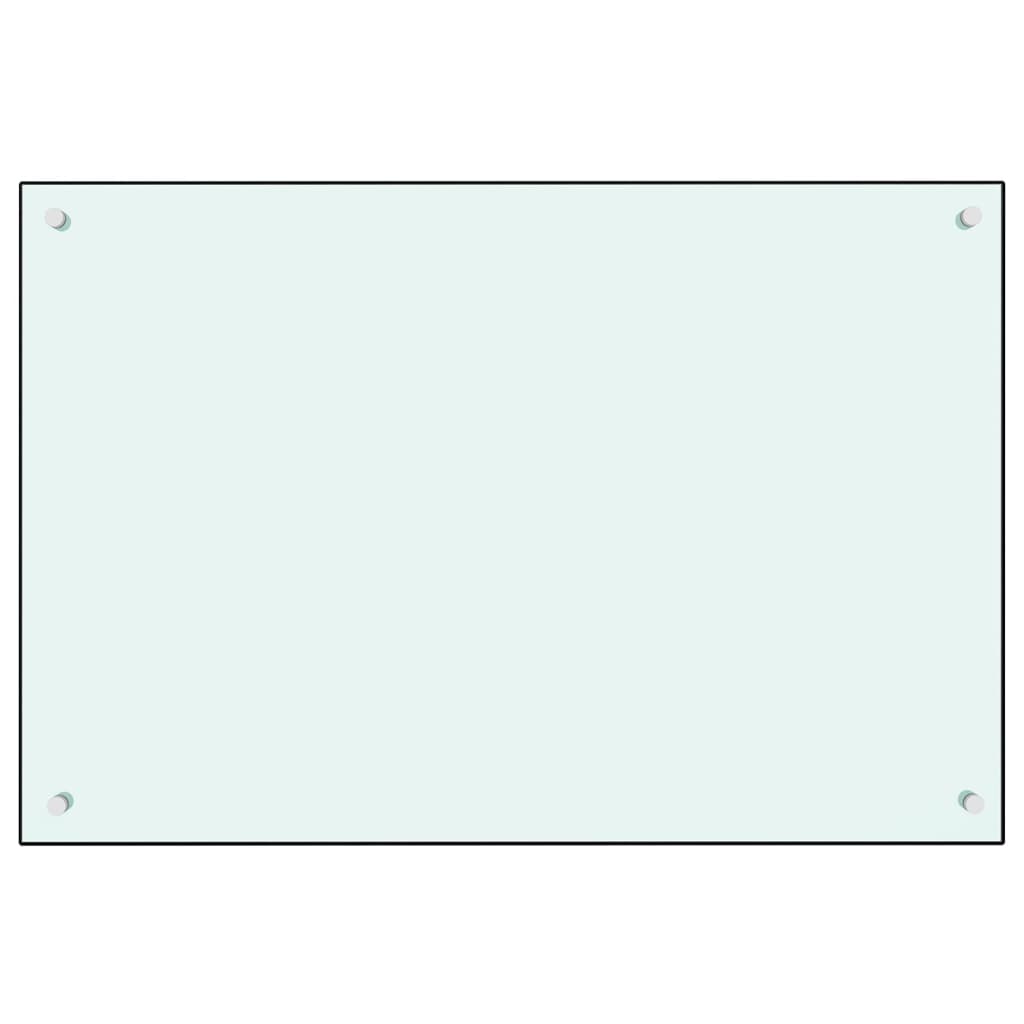 Paraschizzi per Cucina Bianco 90x60 cm in Vetro Temperato