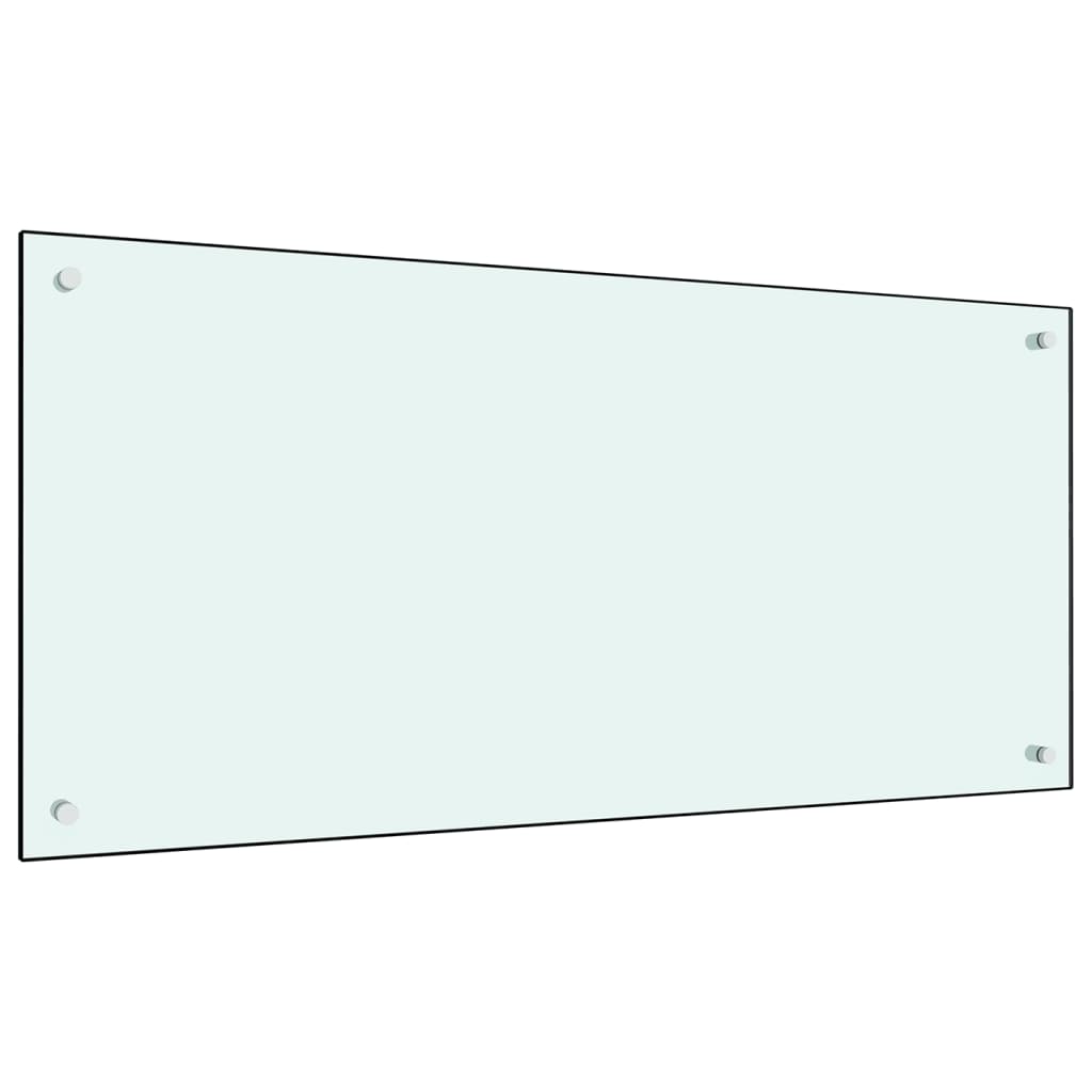 Paraschizzi per Cucina Bianco 100x50 cm in Vetro Temperato