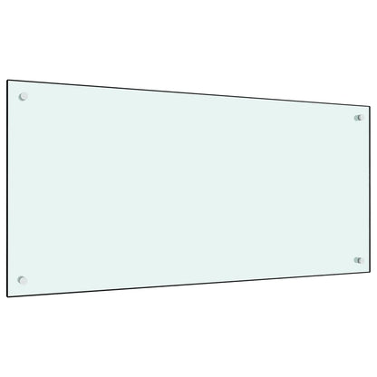 Paraschizzi per Cucina Bianco 100x50 cm in Vetro Temperato