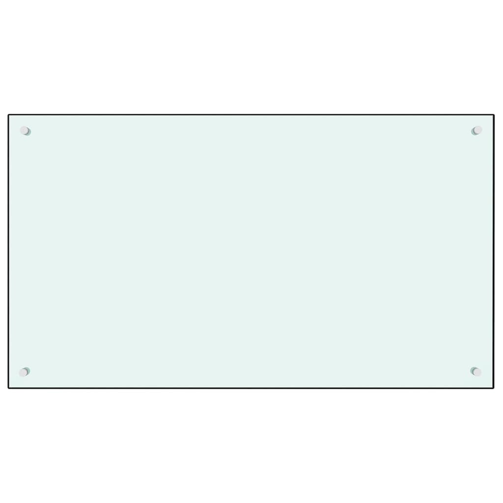 Paraschizzi per Cucina Bianco 100x60 cm in Vetro Temperato