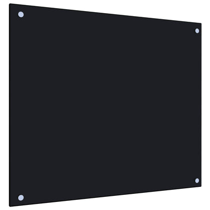 Paraschizzi per Cucina Nero 70x60 cm in Vetro Temperato