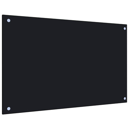 Paraschizzi per Cucina Nero 80x50 cm in Vetro Temperato