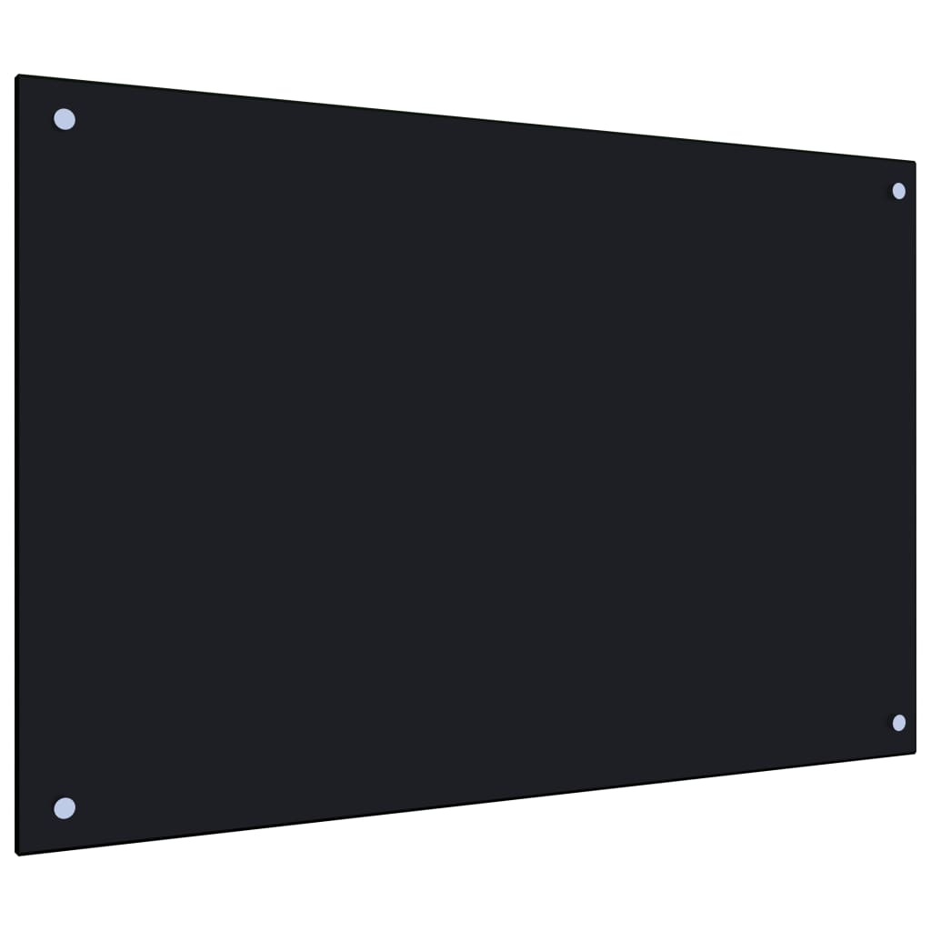 Paraschizzi per Cucina Nero 90x60 cm in Vetro Temperato