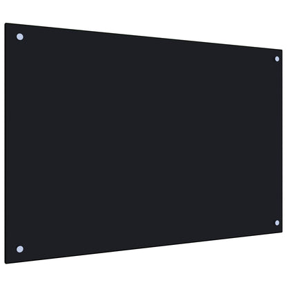 Paraschizzi per Cucina Nero 90x60 cm in Vetro Temperato