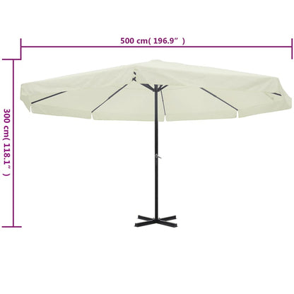 Ombrellone bianco in alluminio 500 cm