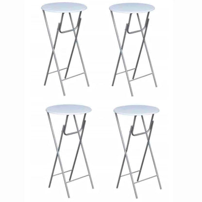 Tavoli da Bar Set 4 pz con Ripiano in MDF Bianco