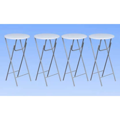 Tavoli da Bar Set 4 pz con Ripiano in MDF Bianco