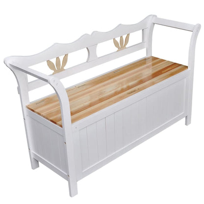Cassapanca 126x42x75 cm in Legno Bianca
