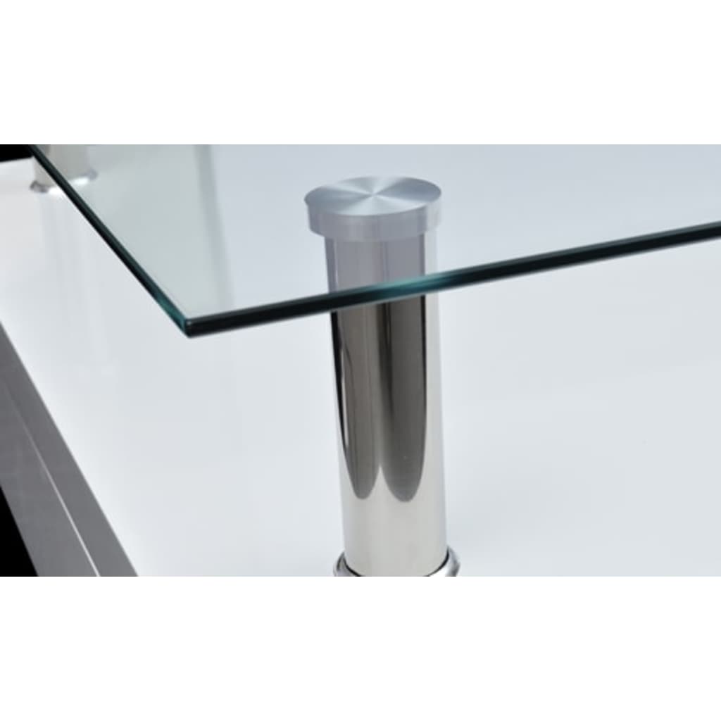 Tavolino da CaffÃ¨ con Ripiano in Vetro Bianco