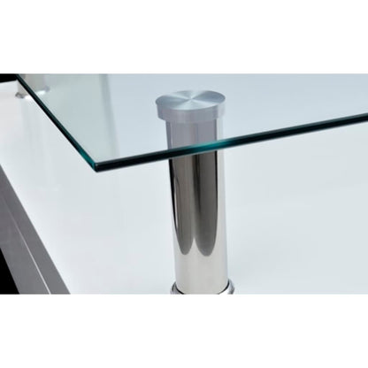 Tavolino da CaffÃ¨ con Ripiano in Vetro Bianco