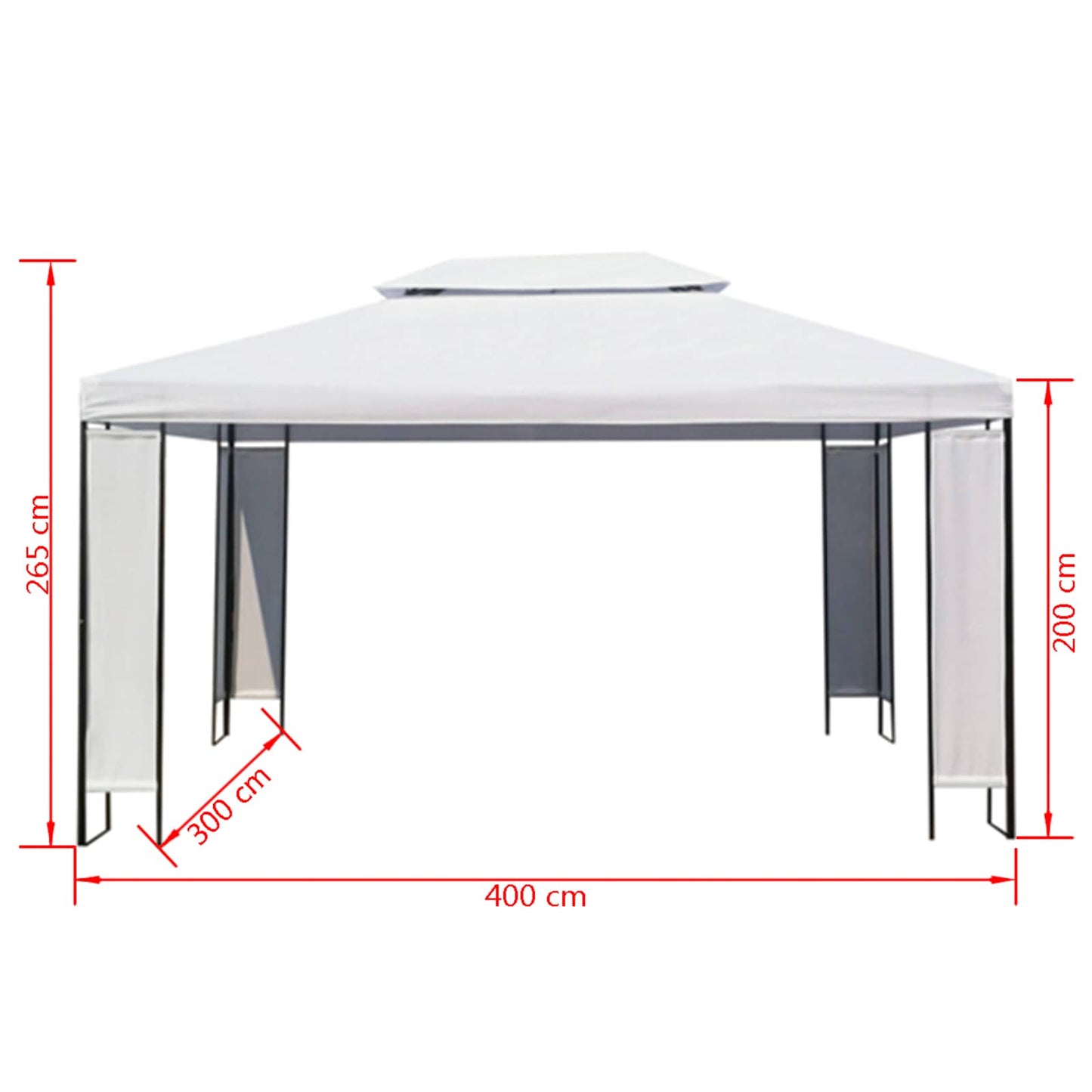 Baldacchini Bianco 3 x 4 x 2.73 m Tessuto