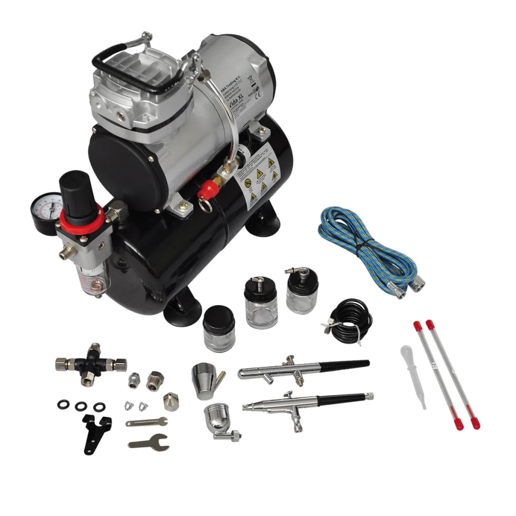 Set Compressore Aerografo con 2 Pistole