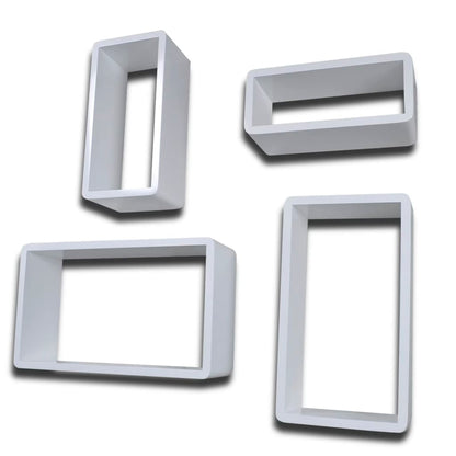 Set Scaffali a Cubo 4 pz Bianco