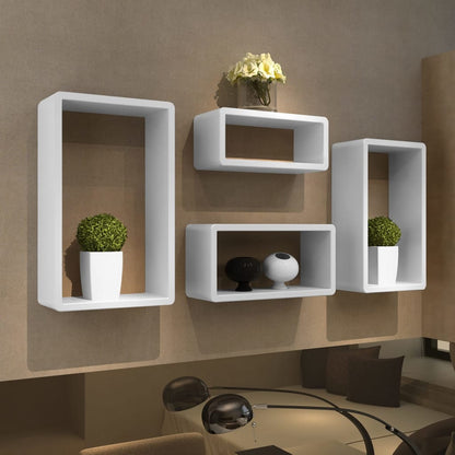 Set Scaffali a Cubo 4 pz Bianco