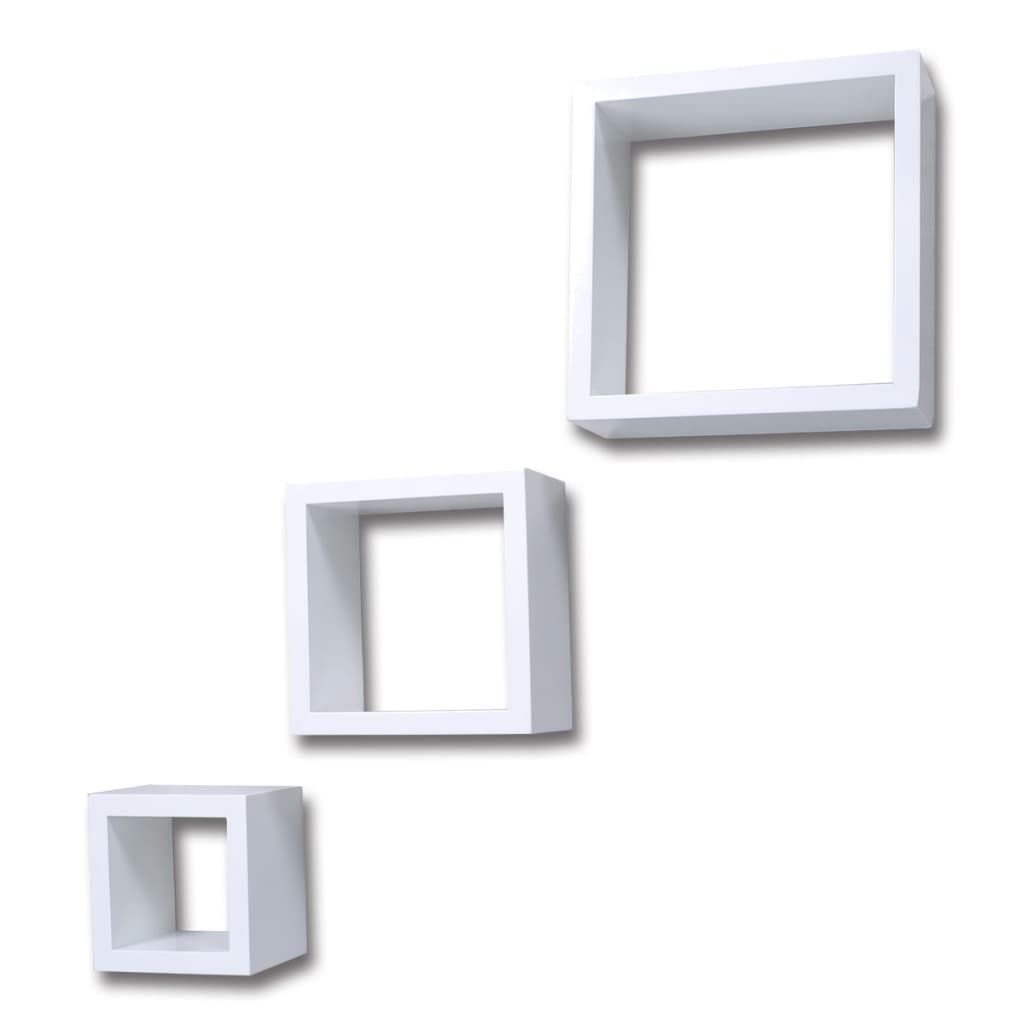 Set Scaffali a Cubo 3 pz Bianco