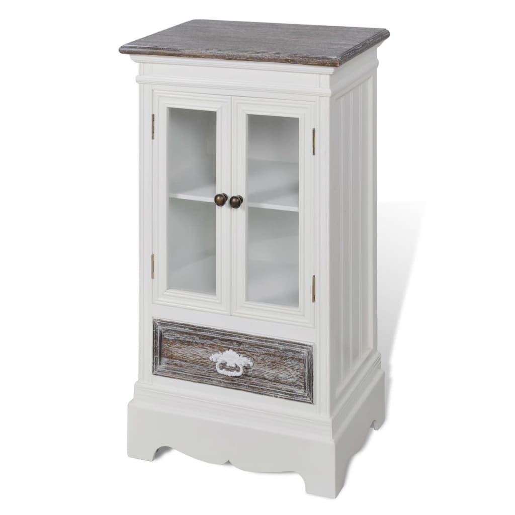 Mobiletto con 2 Ante e 1 Cassetto in MDF Bianco