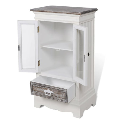 Mobiletto con 2 Ante e 1 Cassetto in MDF Bianco