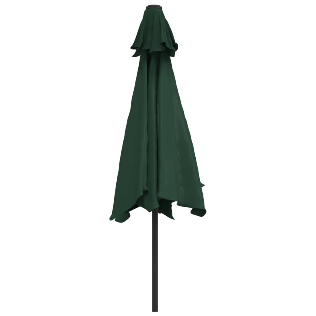 Parasole verde 3 m palo in acciaio