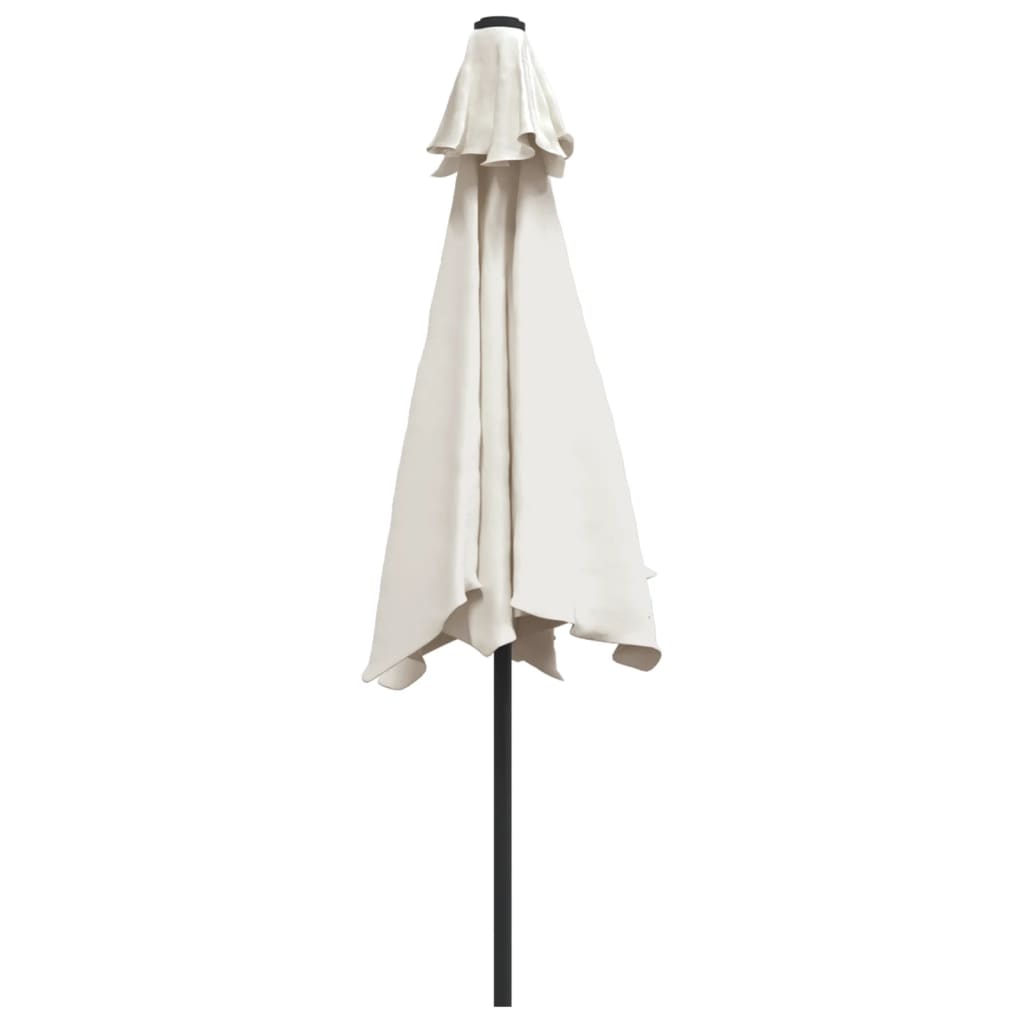 Parasole Bianco Sabbia 3 m con Palo in Acciaio