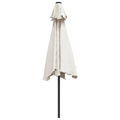 Parasole Bianco Sabbia 3 m con Palo in Acciaio