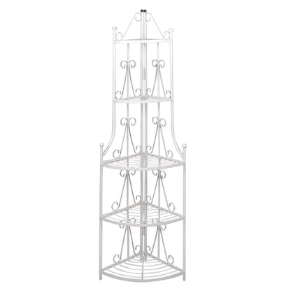 Supporto per Piante Porta Piante ad Angolo Bianco