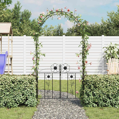 Arco con porta da giardino per piante rampicanti