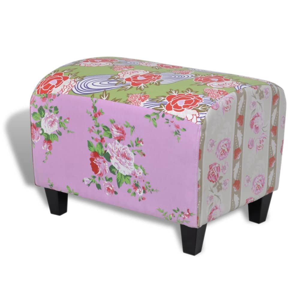 Poggiapiedi Patchwork Stile Floreale