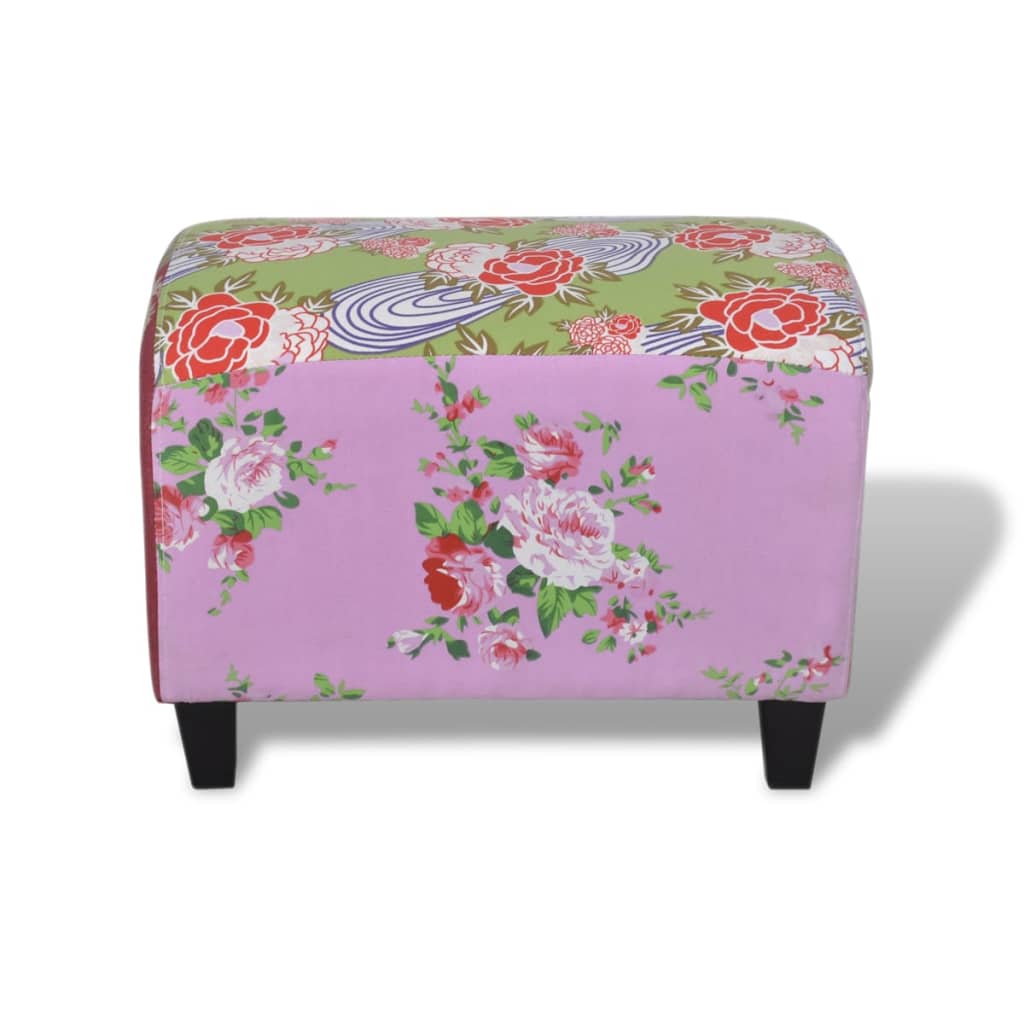 Poggiapiedi Patchwork Stile Floreale