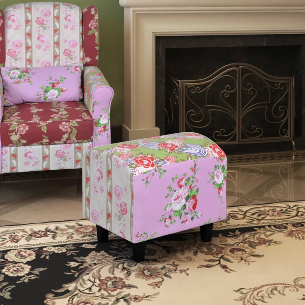 Poggiapiedi Patchwork Stile Floreale